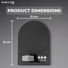 RARECARE Kitchen Weight Machine For Home | Electronic Weighing Machine for Food | Tare Function 1 Year Warranty | Dual Weight Setting | Weighing Scale For Kitchen | Model - Ounce, Black