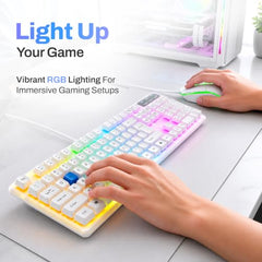 EVM EnHawk Wired Gaming Keyboard & Mouse Combo | RGB Backlit Keyboard | 6-Button Gaming Mouse | Adjustable DPI | 1 Year Warranty (EVM-WDKM-315-EnHawk)