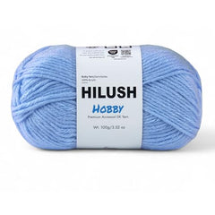 HILUSH Hobby,Wool Yarn dk Acrylic Hand Knitting Yarn Ball (100g/1 Ball),Suitable for Craft amigurumi Shade 001 (Sky Blue)