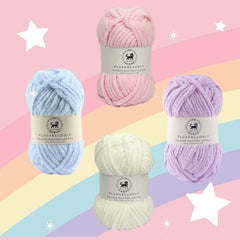 NESTNHAVEN , Plush & Cuddly Sets 2.0 , Chenille Yarn Supersoft Hand Knitting Wool Ball, set of 4 , 400 grams (1 Ball/100 Gram Each) Suitable for Craft, Babywear, Toys , Baby Blankets , 5 Bulky, Shades - NNHS 2.0 (Set 26 baby Pink , lilac , hot pink…