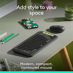 Logitech POP Mouse, Compact and Portable Wireless Bluetooth - Graphite | Compact, Portable, programmable Buttons, Quiet clicks, Easy-Switch for up to 3 Devices, Laptop, Tablet, PC - Rose
