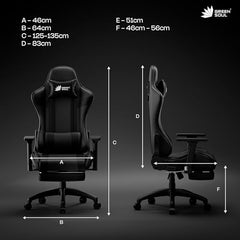 Green Soul Raptor 2.0 Racing Edition Ergonomic Gaming Chair with Premium PU Leather, Adjustable Neck & Lumbar Pillow, 3D Adjustable Armrests & Heavy Duty Nylon Base (Black & Red)