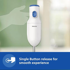 PHILIPS HL1683/00 Hand Blender, 300W Motor, Rust free steel arm | Easy single trigger operation | Specially designed blades | Wall bracket for easy storage, Blue-White