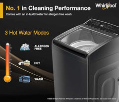Whirlpool 8 Kg 5 MAGIC CLEAN PRO SW H Fully Automatic Top Load Washing Machine (MAGIC CLEAN PRO SW H KG GREY 10YMW with In-Built Heater)