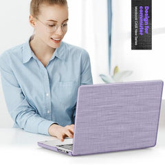 ProElite Case for MacBook Air 13.6 inch 2022 2023 2024 2025 Release M5/M4/M3 A3113 M2 A2681 with Touch ID, Fabric Material Hard Shell with Slim TPU Bumper and Fold Kickstand, Purple