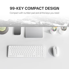 Rapoo 9010M Multi Device Wireless & Bluetooth Keyboard & Mouse Combo, White
