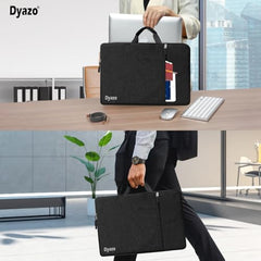 Dyazo 15.6 Inch Laptop Sleeve with Charger Pouch | Front Pocket with Handle Water Resistant Sleeve Case | Compatible for MacBook, HP, Dell, Acer, Asus, Microsoft, Samsung and Other Notebooks (Grey)