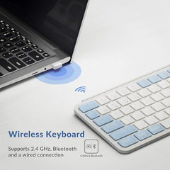 Keychron B1 Pro Ultra-Slim ZMK/Launcher Wireless Bluetooth 2.4 GHz/Wired Connection Keyboard for Mac Windows Linux - Gray