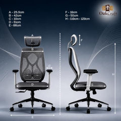 Oakcraft Hurricane Premium Ergonomic Office Chair | Dynamic 2D Lumbar Support | High-Back Executive Chair for Office, Home & Workstation