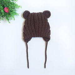 MOMISY Baby's Wool Beanie (MOMISY_Brown_6 Months-18 Months)