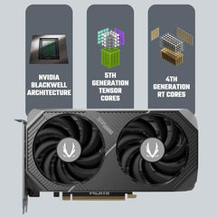 ZOTAC Gaming GeForce RTX 5060 Twin Edge 8GB Graphics Card - Black | 8 GB | DLSS4 | GDDR7 | PCIE 5.0 | SFF Ready | 3840 CUDA Cores | ZT-B50600E-10M | Only Graphics Card with 5 Year Warranty