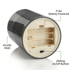 Flameless LED Pillar Candle Set of 2 | Acrylic Fiber Glass | Dancing Faux Wick | Remote Control with Battery Operated 3 AA | Home Décor & Gifting | 3" D x 6" H | Red