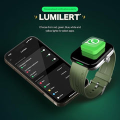 Noise Ultra 3 Luminary Smart Watch with India's 1st Ever Personalised Notification Alerts (Lumilert),1.96" AMOLED, Premium Metallic Dial,Send Upto 5 Emojis (Lumiping), Health Suite (Forest Green)