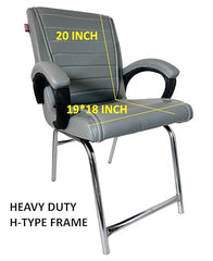 KITHANIA Executive Office Home Study Chair Library Chair with Cushioned Arm Rest & Seat Back, Reception or Conference Room Seating, 100 Kgs Limit (2, Pink, Double Pipe Chrome Frame)