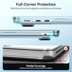EooCoo Case for MacBook Air 15 inch M5 M4 M3 M2 2026-2023, Sparkly Clear