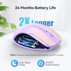 TECKNET Wireless Mouse, 2.4G Ergonomic Computer Mouse, 2600 DPI, Green