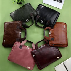 VISMIINTREND Laptop Leather Bag for Man | Coffee Brown