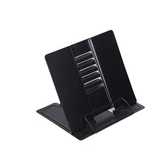 SYGA Reading Bookshelf Metal Mini Book Stand,Book Holder, Adjustable Cookbook,Documents Holder, Portable Bookstand for Music Books, Textbook, Recipe,Tablet, Ipad(Black)
