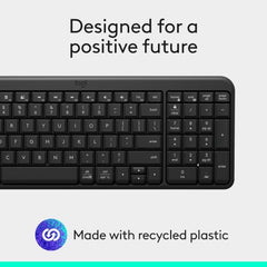 Logitech K250 Bluetooth Keyboard with Numpad, Easy Connectivity, Compact Wireless Keyboard Made with Recycled Plastic, Spill-Resistant, Comfortable Keys - Windows/MacOS - Graphite