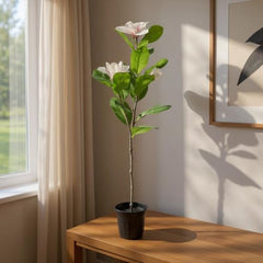 AAVANA GREENS Plastic 40 Inch Artificial Flower Plant for Indoor and Outdoor, Home, Shop, Office, Restaurant Decoration Dark Green (Pack of 1) (1, Plant 8 - with Pot)
