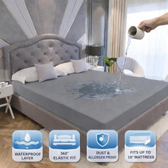 La Verne 100% Waterproof Premium Cotton Feel Mattress Protector Queen Size 78 x 60 Inches | Breathable and Hypoallergenic Ultra Soft Fitted Bed Protector Cover