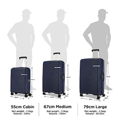 American Tourister PP Liftoff+ Trolley Bag with TSA Lock & 8 Wheel, Hard Check-in Suitcase for Travel with Double Wheel, Seafoam Blue, 55,67,79 cm (Small +Medium +Large), Set of 3Pc (ME5 (4) 11 904)