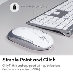Macally Premium Bluetooth Keyboard and Mouse for Mac | Compatible Wireless Apple Keyboard and Mouse Combo (110 Keys Multi-Device Rechargeable) for MacBook Pro/Air and iMac - Space Gray