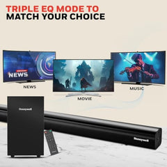 Honeywell Moxie V500 10W Portable USB Wired Soundbar, Speaker for PC,Desktop and Laptop with Volume Control and 3.5 mm AUX,2.0 Channel,52mmX2 Drivers,Plug &Play,2 Yrs Maufacuturer Warranty