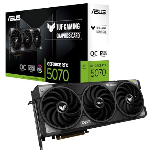 ASUS Dual GeForce RTX 5070 12GB GDDR7 OC Edition Gaming Graphics Card (NVIDIA Blackwell Architecture and DLSS 4, 2.5 Slot Design, SSF, PCIe 5.0, 3X DisplayPort 2.1b, 1x HDMI 2.1b, PRIME-RTX5070-O12G)
