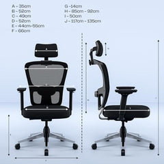 Green Soul Jupiter Superb | Ergonomic Mesh Office Chair for Work | 3 Year Warranty | Multi-Lock Synchro Tilt Recline Mechanism | 2D Armrest | Adjustable Lumbar | High Back | Black