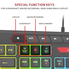 EvoFox Deathray v2 Pro Gaming Keyboard | Programmable Macro & Special Function Keys | 6 Zone RGB Backlighting | 19 Anti Ghosting Keys | Ergonomic Full Size Layout, Membrane Keys | Wired - Black