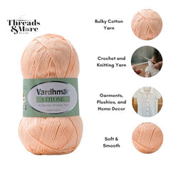 Vardhman Threads Cotone DK Weight Yarn - 51% Cotton 49% Acrylic Blend - 100g Ball 250m Length - Perfect for Knitting Crochet Amigurumi (Turquoise Blue)