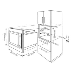 KAFF KB5A Built-in Microwave Oven 34 Litre, Matte Black