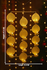 CraftVatika Tealight Candle Holder,Festiv Diwali Decor Items, Wall Mounted Hanging Iron Leaf Design Tealight Candle Holder Stand Frame for Home Christmas Diwali Decoration Items, Wall Decor Items