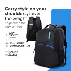 American Tourister Dolph+ 01 | 33L Backpack | 17" Laptop Bag | 3 Compartments | College & Office Backpack for Men and Women | Black | 1 Year Global Warranty