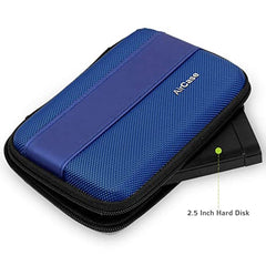 AirCase Hard Disk Cover Case for 2.5 Inch HDD SSD - Ballistic Nylon Rugged Shell, Anti-Press | Felt Lining, Water Resistant | Mesh Pocket for Cable, Charger, Earphone (Black)