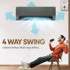 LG 1.5 Ton 5 Star, Wi-Fi, Energy Manager+, DUAL Inverter Split AC (Copper, AI+ Convertible 6-in-1, Diet Mode+, 4 Way Swing, HD Filter with Anti-Virus Protection, US-Q19MWZE, Black Mirror)