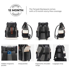 MOKOBARA Teriyaki 19 5L Laptop Backpack 15.6 Inch Canvas Daypack Black | Storage Secure Drawstring Premium Ergonomic Straps Luggage Sleeve For Men Women College Nylon Padded Durable Lightweight