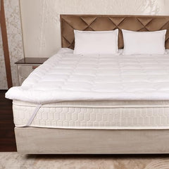 AVI Super Soft 500 GSM Microfiber Bed Mattress Topper for King Size 78x72 Inch | All Season Comfortable Sleep 2 Inch Thick Mattresses Padding King Size -(White, 6.5x6 Feet, 4 Corners Elastic Band)