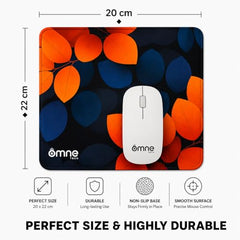 omne TECH Mousepad for Desk | Smooth Waterproof Surface, Anti-Slip Rubber Base, Durable & Comfortable Mouse Pad for Office, Laptop & Computer (Abstract Leaf Patten)