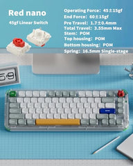 nuphy Kick75 Wireless Low Profile Mechanical Keyboard with Volume Knob,75% Hot Swappable Custom Keyboard,80 Keys RGB Backlit with PBT Keycaps,BT/2.4G/USB-C (Brown Nano Switch)