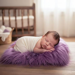 MOMISY Children’s Photography Props Blanket | Soft Cotton Blend Baby Photo Shoot Mat | Newborn Photography Prop (Purple)