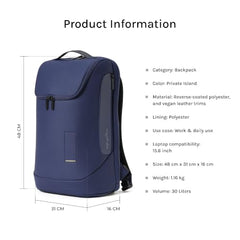 MOKOBARA Transit Backpack | Fits Laptop Up To 16 Inch, 30L Capacity, Water-Resistant Polyester, Vegan Leather Trims | Money Moves, Black