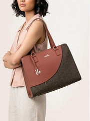 ZOUK Office Essential Bag | Jute | Vegan Leather Handcrafted Tote Bag With Double Handle Shoulder Strap | Bristel
