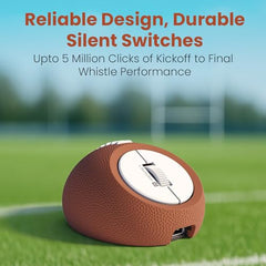 Portronics ToadPlay Rugby Mini Wireless Bluetooth Mouse with Dual Wireless Connectivity (BT + 2.4 GHz), Rechargeable Battery, Noise-Free Clicking, Multi-Device Pair, Adjust Sensitivity (Brown)