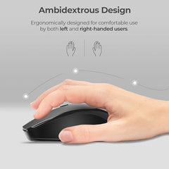 Foxin Flow Wireless Mouse with Rechargeable Battery, Bluetooth & 2.4 Ghz Dual Connectivity, 4 Buttons, Upto 1600 DPI, Type-C Charging | Ergonomic Office Mouse for Laptop, MacBook, PC | Green