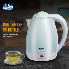 KENT Bliss Electric Kettle | 1500W Power & 1.5L Capacity | Cool Touch Exterior Body & SS 304 Inner Body | 5 Minutes Fast Boiling | Overheat & Dry Boiling Protection | LED Light Switch | Auto Shut-OFF
