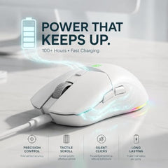 Offbeat Ivy Blutooth 5.2 + 2.4Ghz Wireless Gaming Mouse | Triple Device connectivity | 5000 DPI 1000 hz pollinng Rate 6D Button | 600 mAh Battery 100 Hours Playtime | Silent Click (Black)