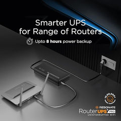 Resonate RouterUPS® Gen2 | Original Router UPS for 12V WiFi Router & Modem (Supports up to 2A) (7800mAh - 95% Longer Power Backup) | Compact Mini UPS with Intelligent Charging (Upto 6 Hrs Internet)