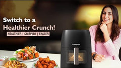 Crompton Ameo Edge 5L Digital Air Fryer, NutriGuard Technology, 10 Preset Menus, Interactive Digital Display, SilentPro Technology, Edge-to-Edge Design,1 Year Warranty (ACGAF-AMEO EDGE 5L)